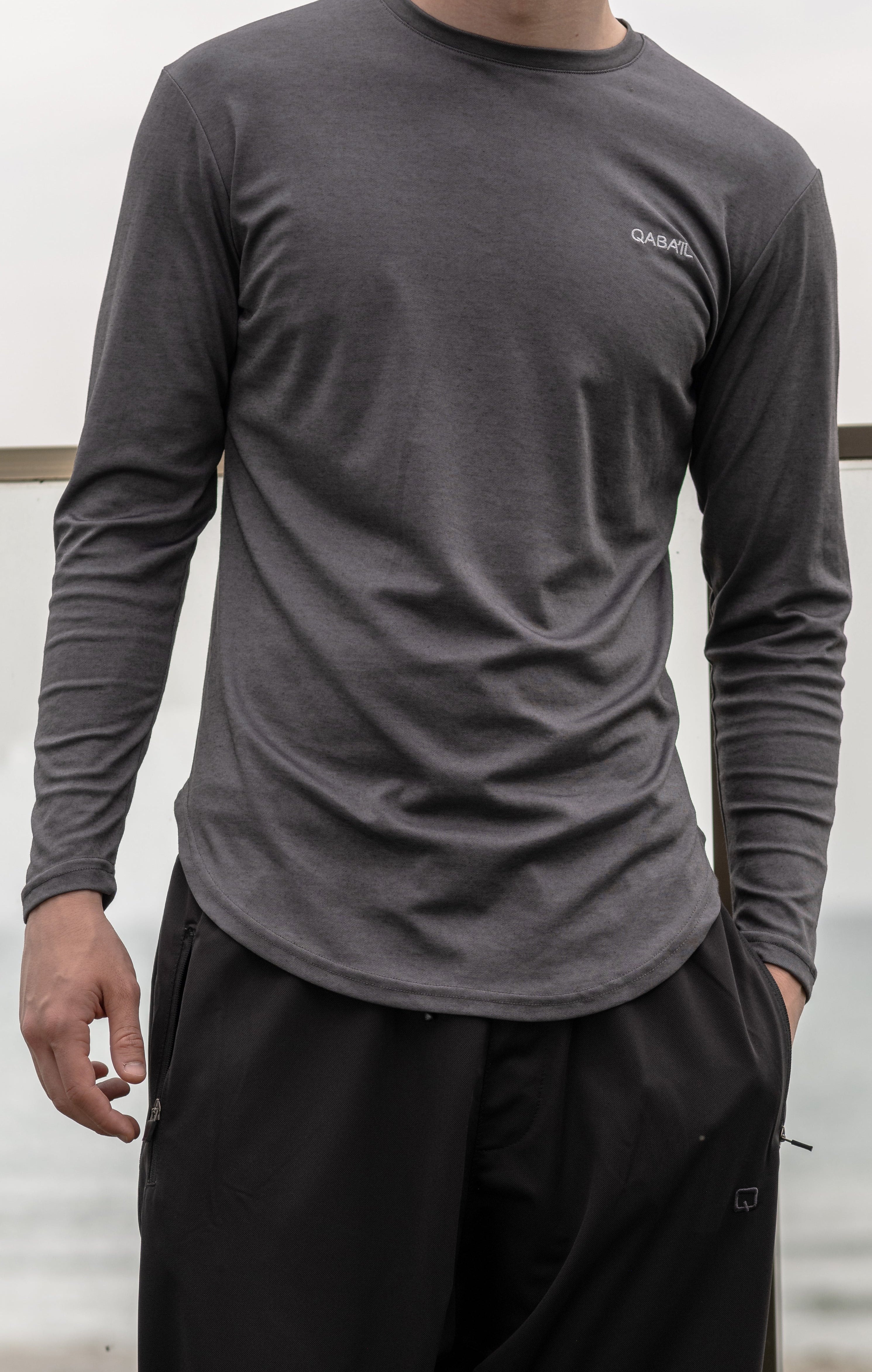  QL Lightweight Long Sleeves T-shirt 60T in Dark Grey - QABA'IL,