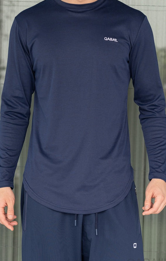  QL Lightweight Long Sleeves T-shirt 60T in Indigo - QABA'IL,