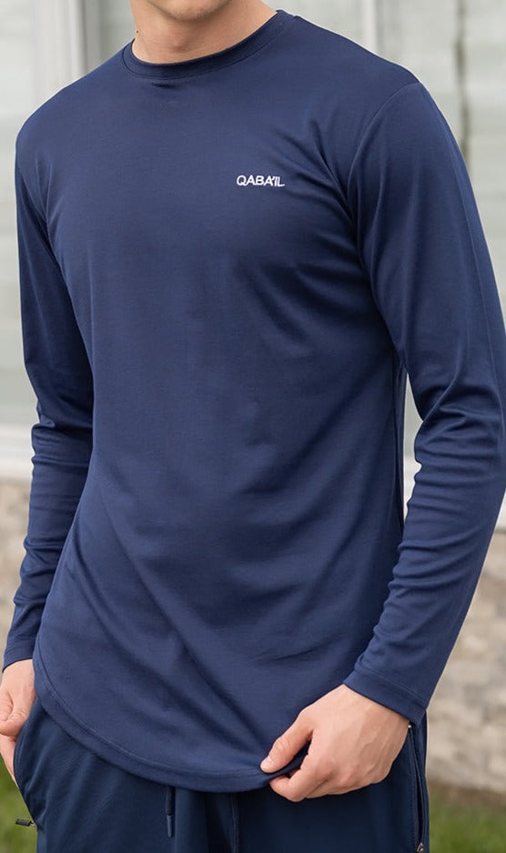  QL Lightweight Long Sleeves T-shirt 60T in Indigo - QABA'IL,