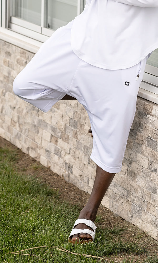  QL PT Lightweight Cropped Trousers CSD in White - QABA'IL,