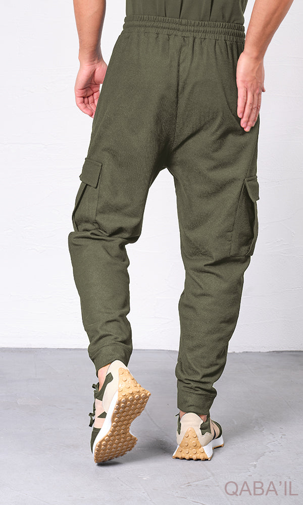 QL Relaxed Cargo Flex in Dark Khaki MOOMENN