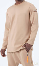 QL Futurx Relaxed Sweat and Ankle Jogger Set in Beige