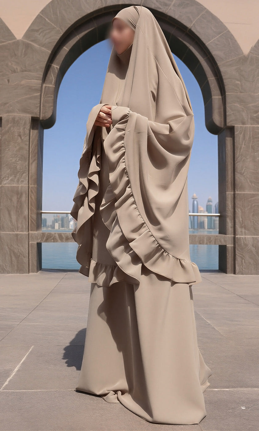 SUBLIME Nidah Premium Prayer Set ES003 in Light Taupe