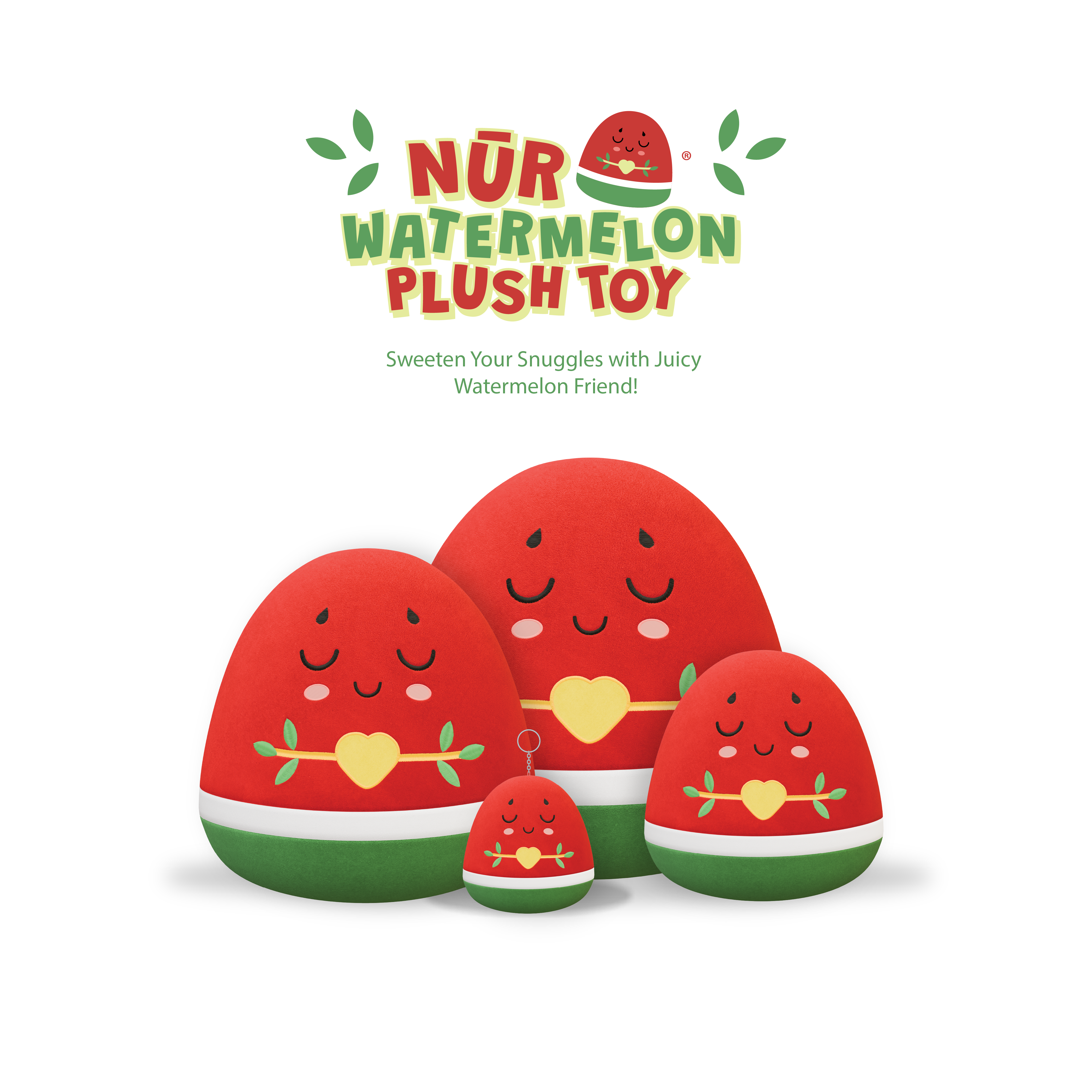 Pack of 3 Watermelon Plushie - 40cm Soft Cuddly Pillow Adorable Fruit Plush Muslim Doll [SPECIAL DEAL]  | A beautiful Ramadan & Eid Gift for Loved Ones