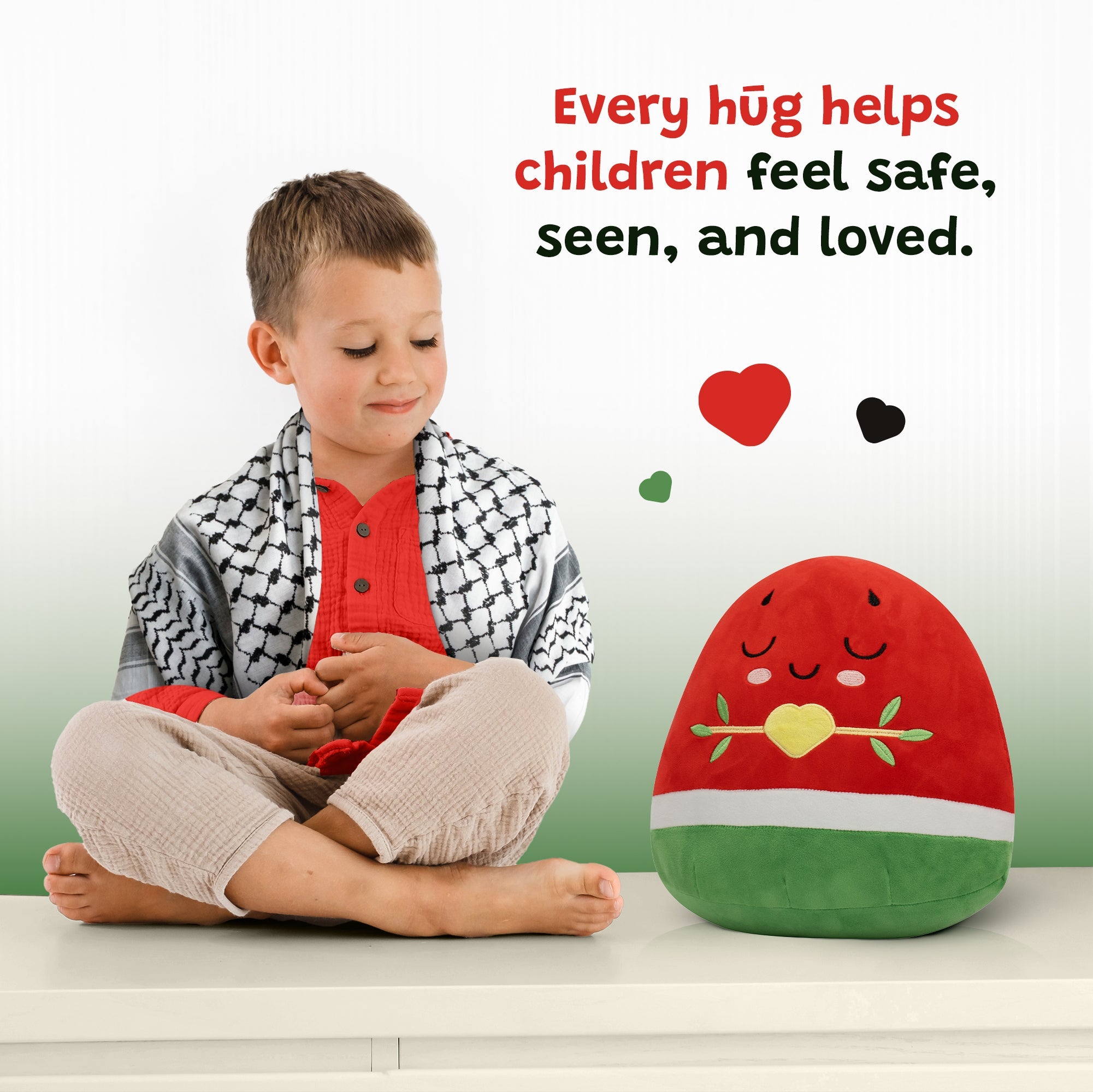 Watermelon Plushie - 30cm Soft Cuddly Pillow Adorable Fruit Plush Muslim Doll | A beautiful Ramadan and Eid gift for loved ones