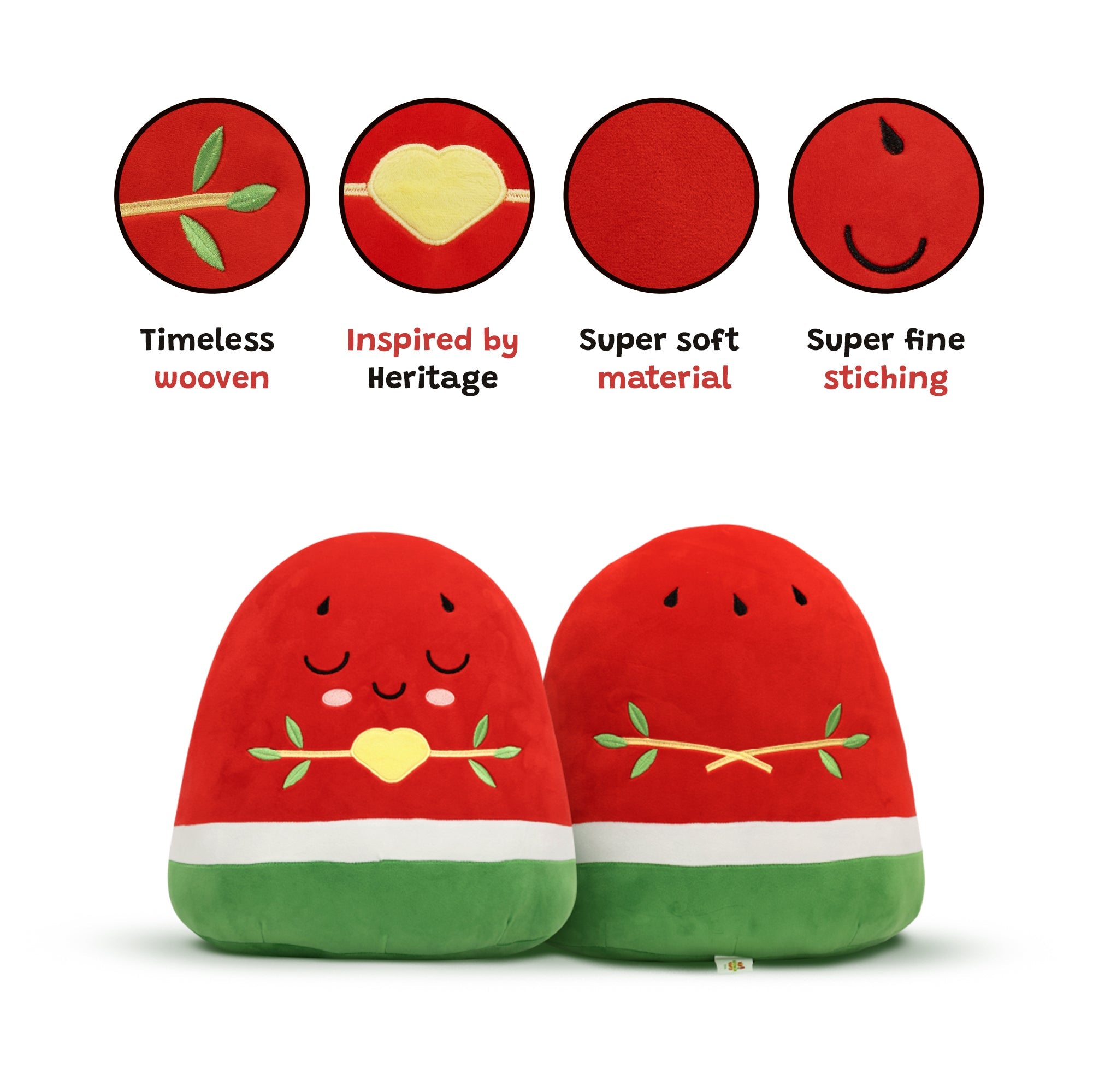 Watermelon Plushie - 30cm Soft Cuddly Pillow Adorable Fruit Plush Muslim Doll | A beautiful Ramadan and Eid gift for loved ones