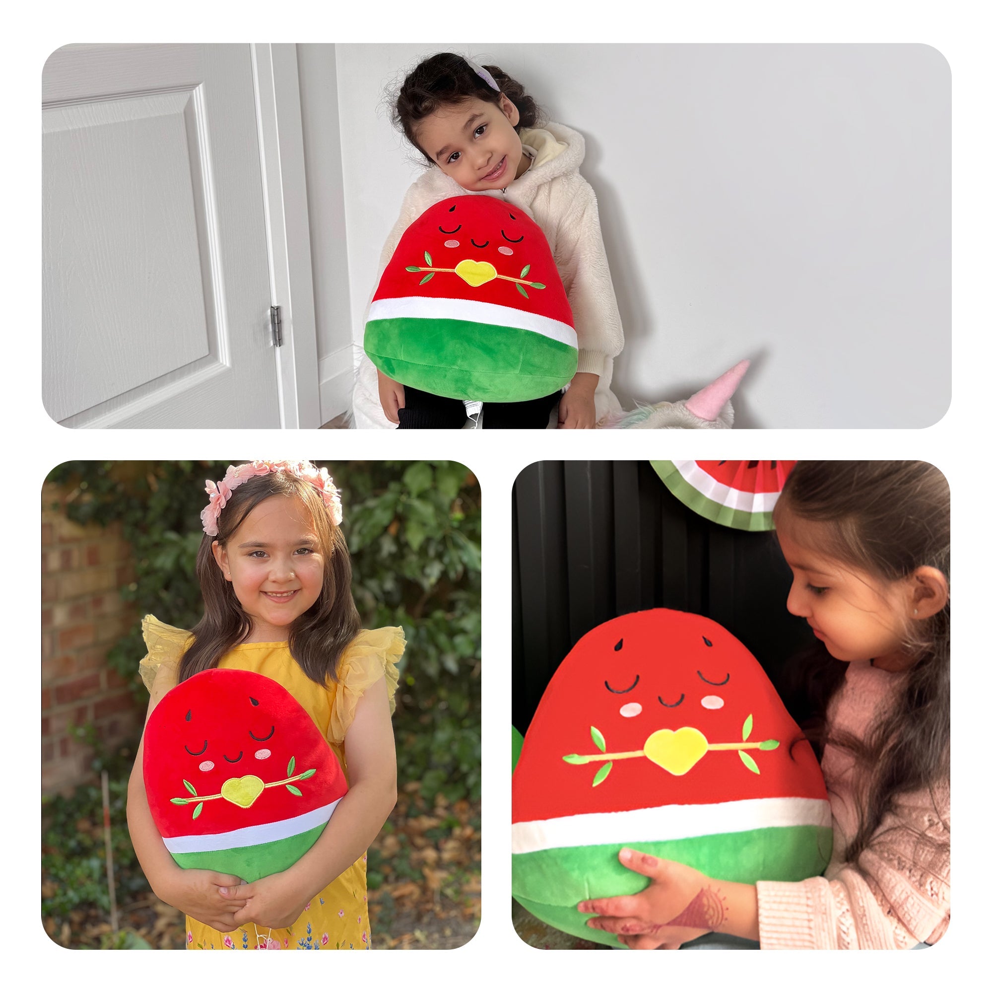 Watermelon Plushie - 30cm Soft Cuddly Pillow Adorable Fruit Plush Muslim Doll | A beautiful Ramadan and Eid gift for loved ones