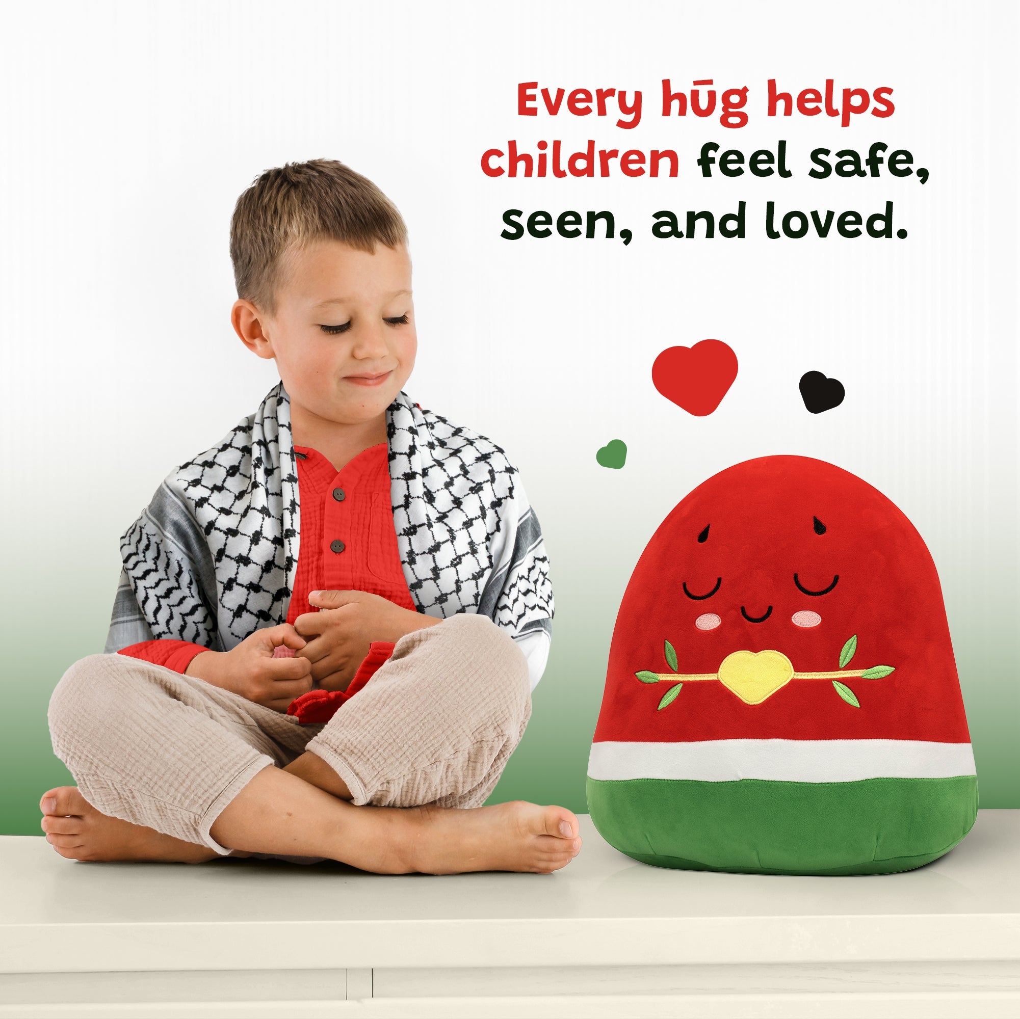 Watermelon Plushie - 40cm Soft Cuddly Pillow Adorable Fruit Plush Muslim Doll | A beautiful Ramadan and Eid gift for loved ones