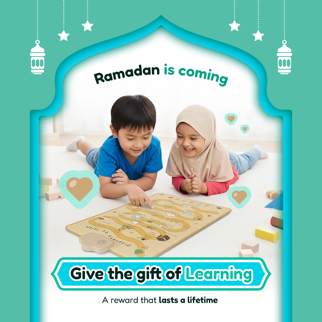 Tapis audio interactif et affiche murale sur les prophètes de l’Islam | Découvre les 25 prophètes avec des histoires et des quiz | Un magnifique cadeau de Ramadan et d’Aïd pour les proches