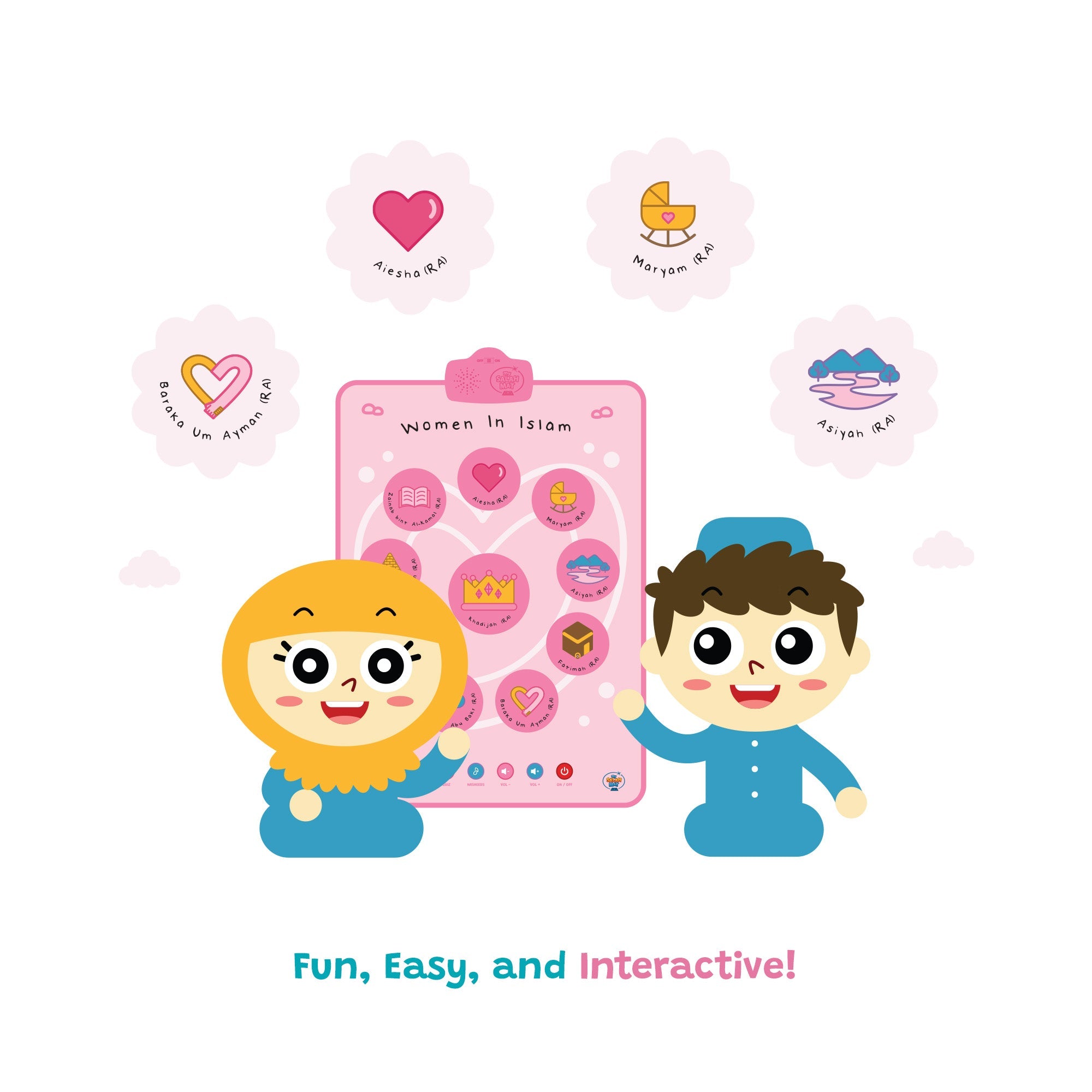 Fresque murale interactive & tapis audio « Les femmes en Islam » | Touchez, écoutez et découvrez leurs histoires inspirantes | Un magnifique cadeau de Ramadan et d’Aïd pour vos proches