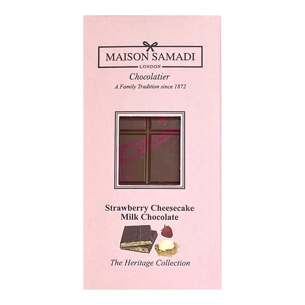  Strawberry Cheesecake Dubai Viral Milk Chocolate bar, 190 g - MAISON SAMADI - London,