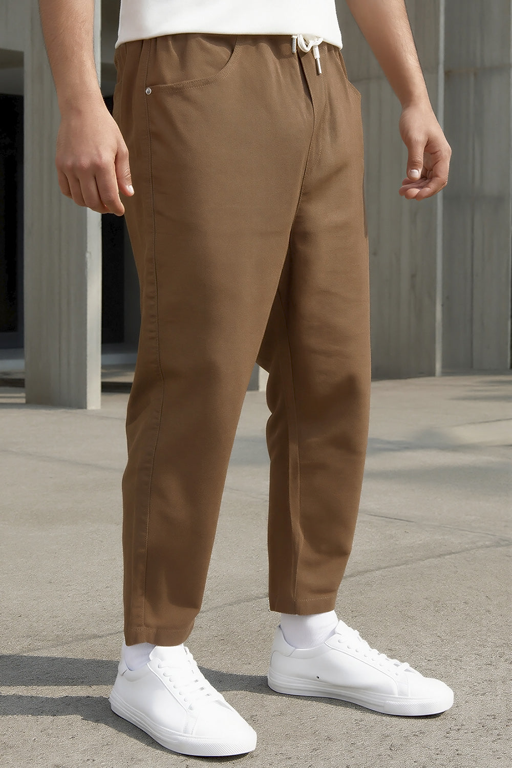 QL Sarouel Jean Stretch Regular Drop in Brown