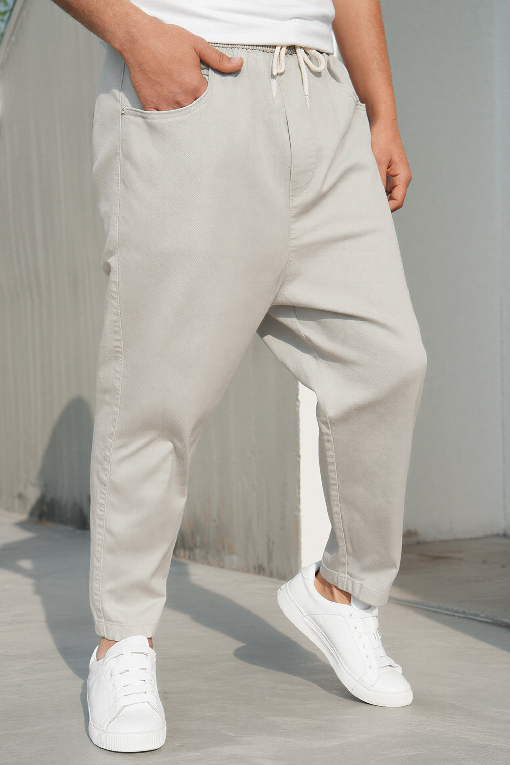 QL Sarouel Jean Stretch Regular Drop in Light grey