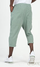 QL Cropped Trousers Stretch in Almond Green