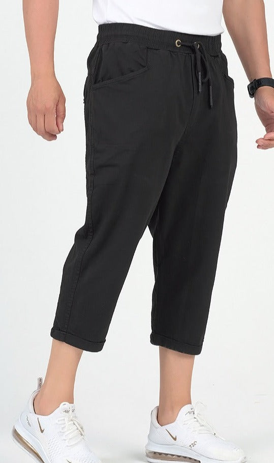 Black Stretch Cropped Capri Trousers | Asla – motelrocks.com