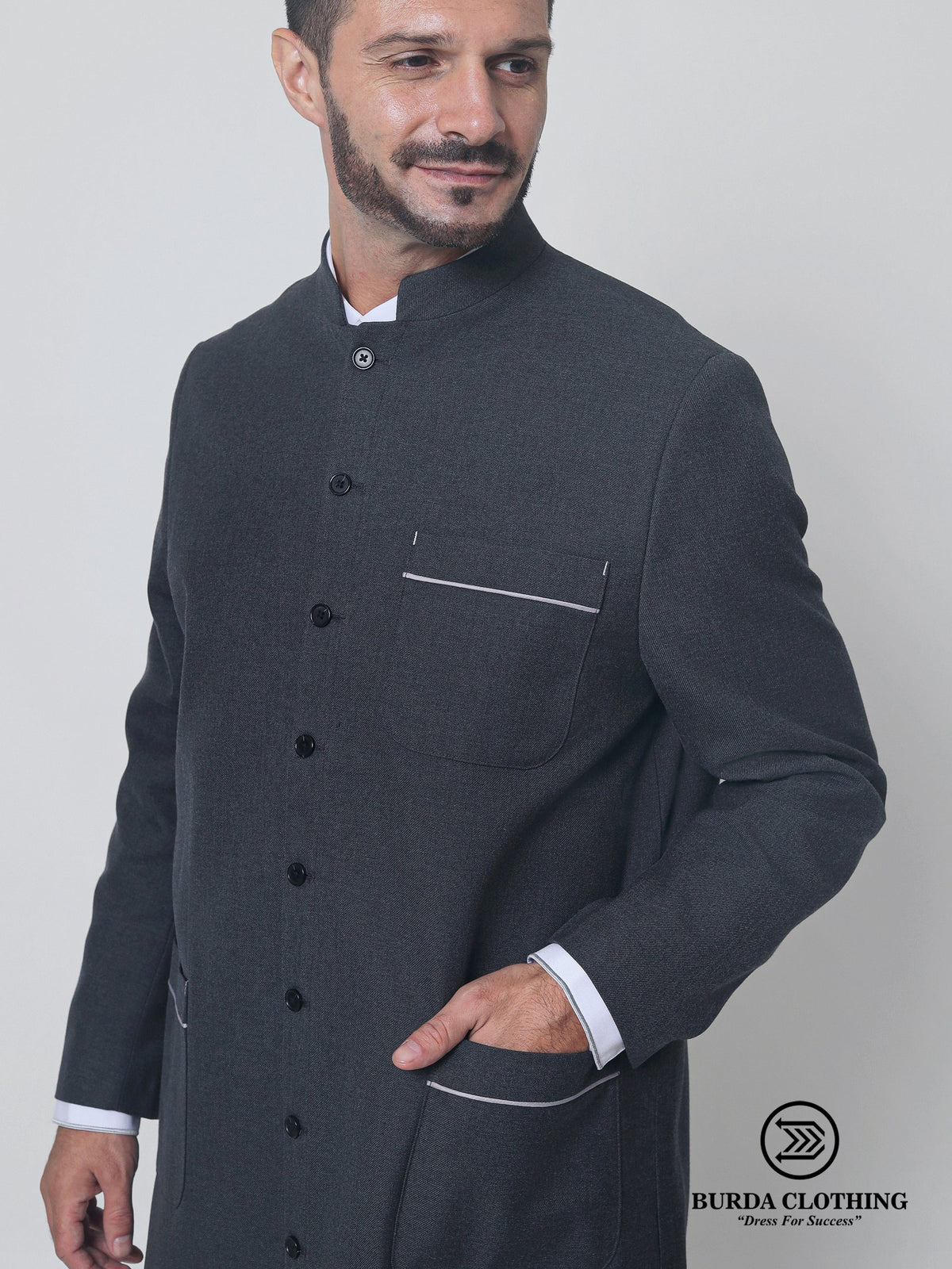 Twill Gray Overcoat