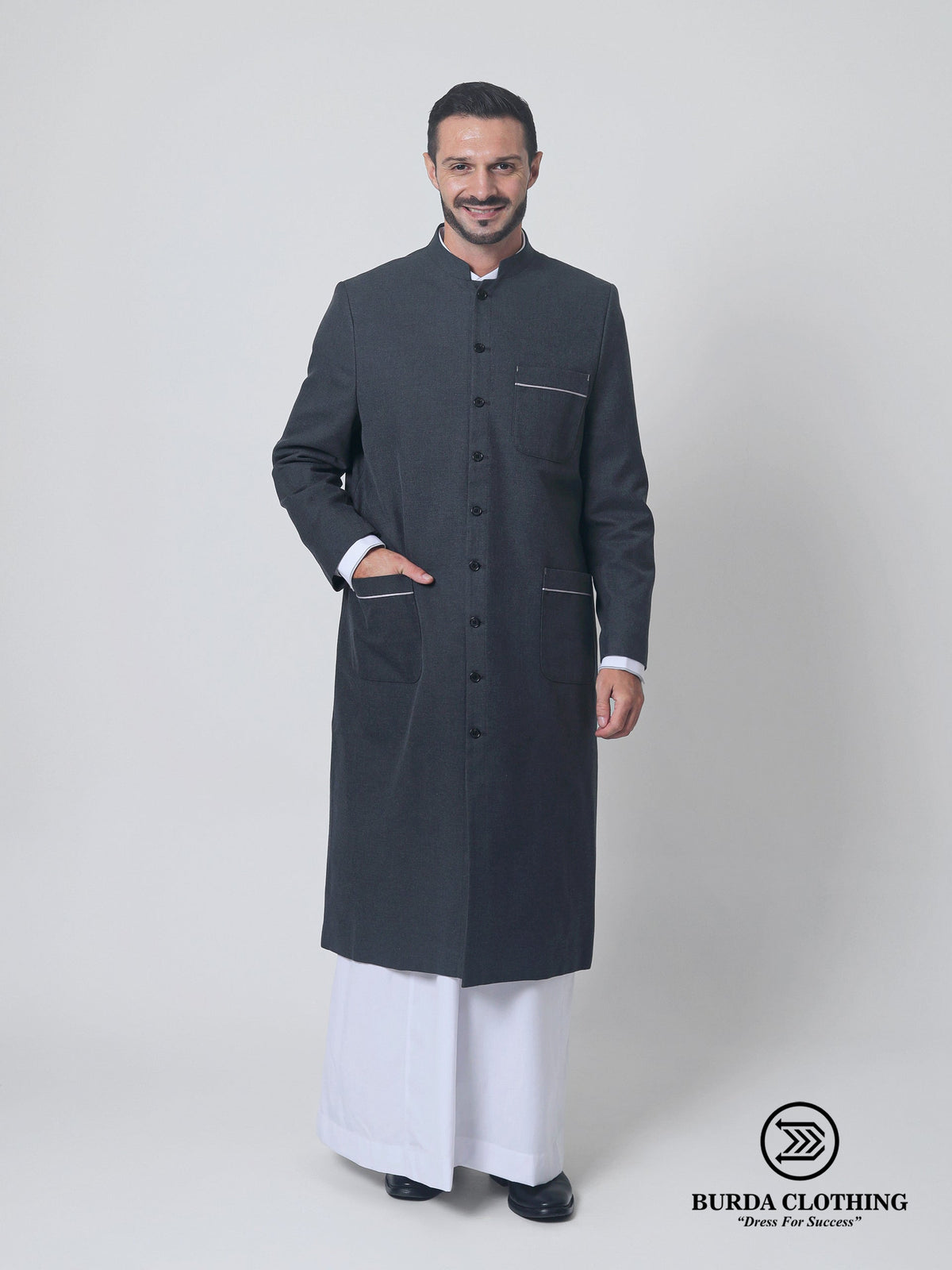Twill Gray Overcoat