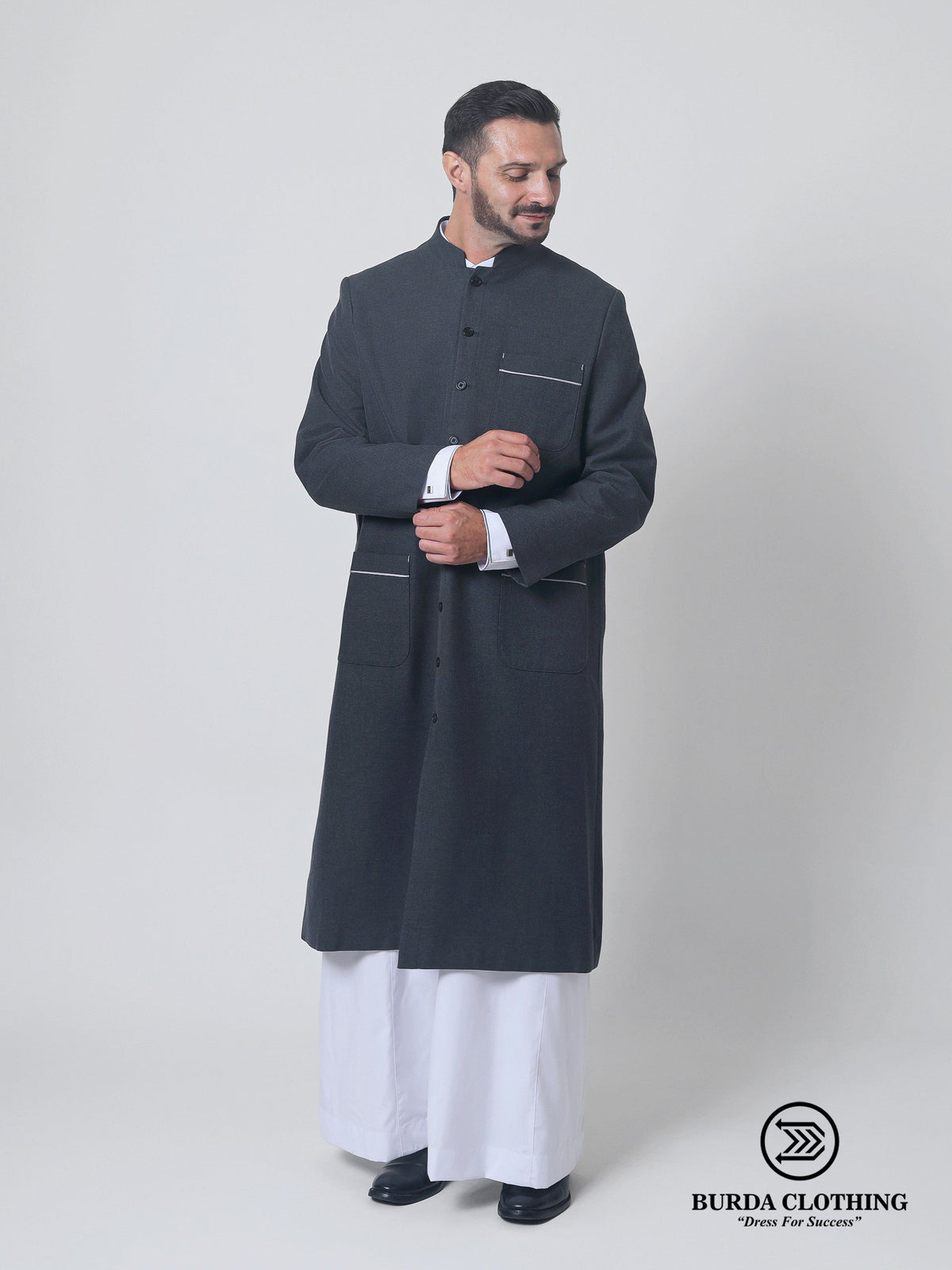 Twill Gray Overcoat
