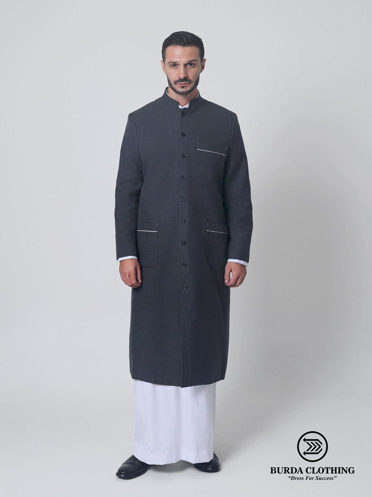 Twill Gray Overcoat