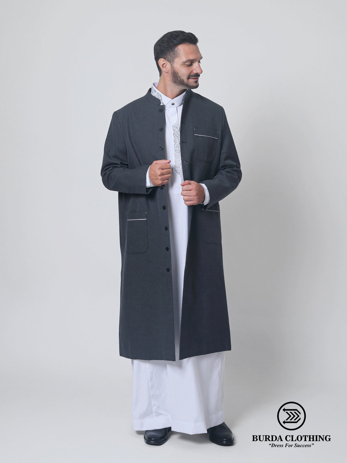 Twill Gray Overcoat