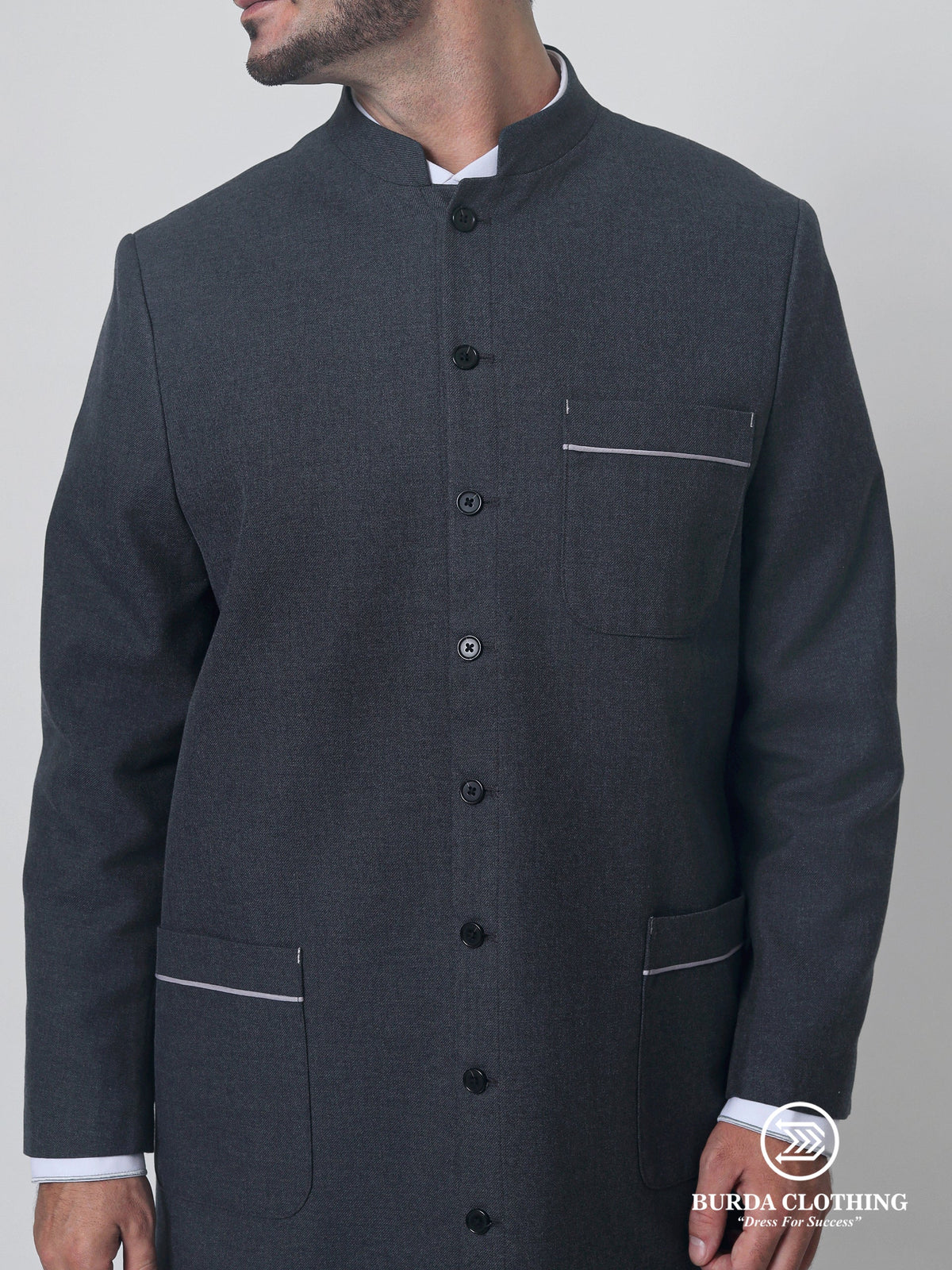 Twill Gray Overcoat