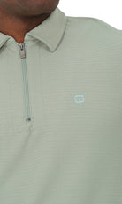  QL Relaxed Polo Zip Up S24 in Almond Green - QABA'IL,
