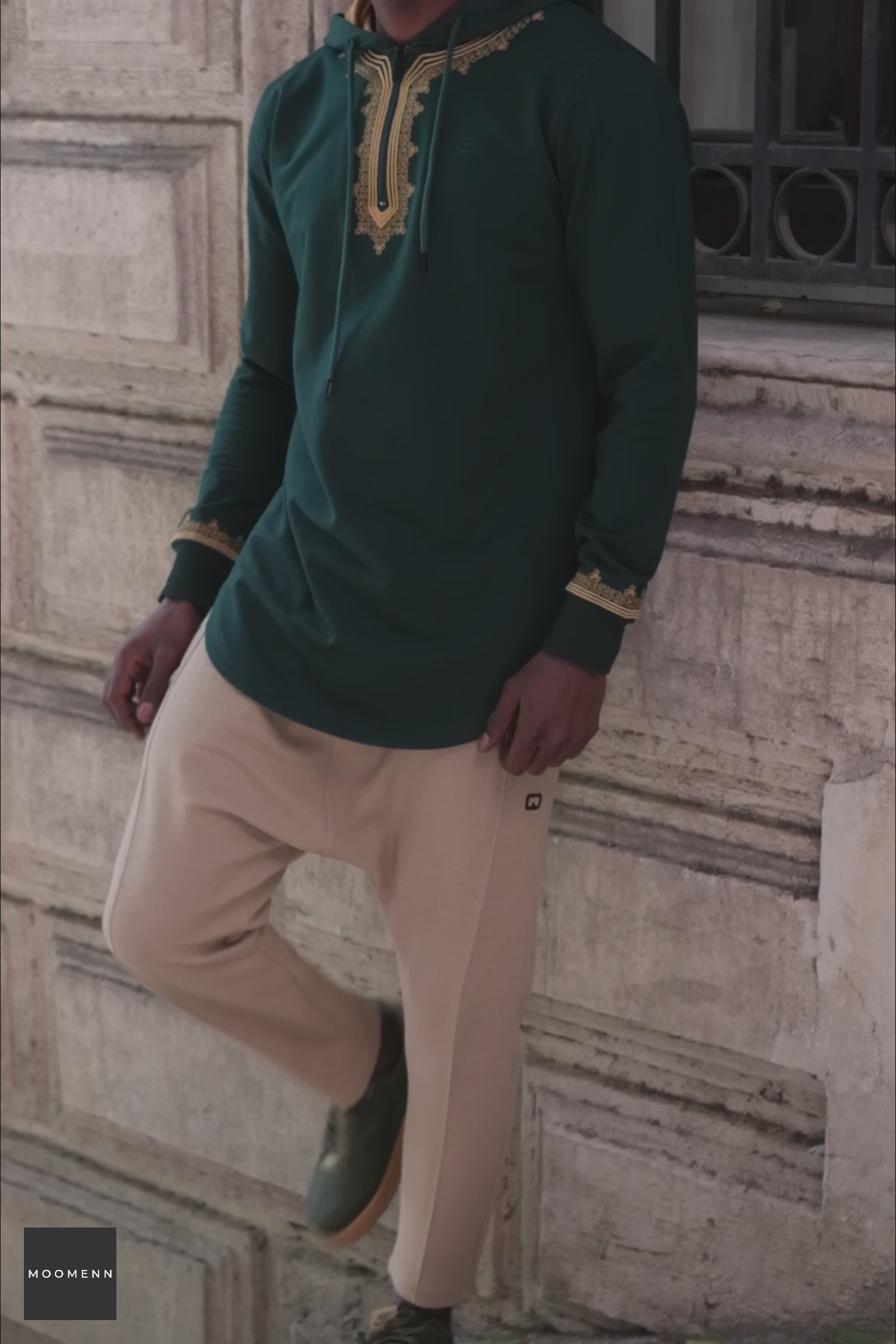 Load video: Longline Moroccan Pattern Hoodie – Halal Modestwear | Etniz