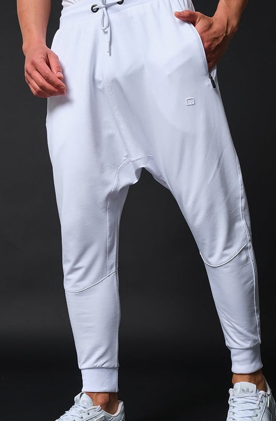  QL Relaxed Jersey Joggers ATHLETIK in White - QABA'IL,