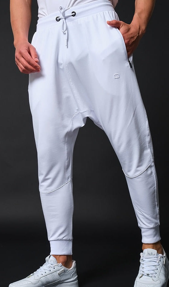  QL Relaxed Jersey Joggers ATHLETIK in White - QABA'IL,