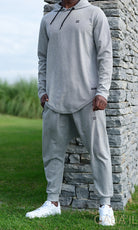 QL Onyx UP Oversized Hoodie & Jogger Set in Mottled White - MOOMENN