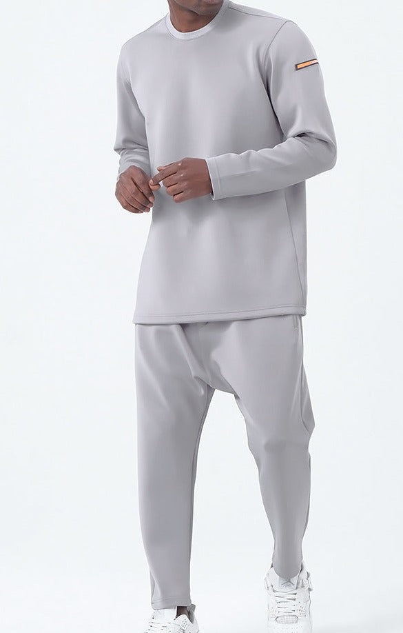 QL Futurx Relaxed Sweat & Ankle Jogger Set in Light Grey